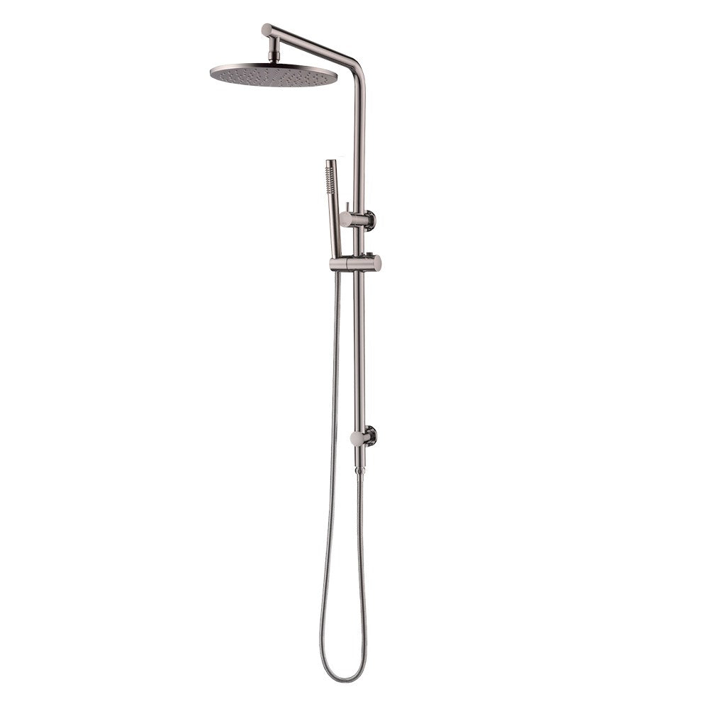 10" brushed nickel round overhead shower