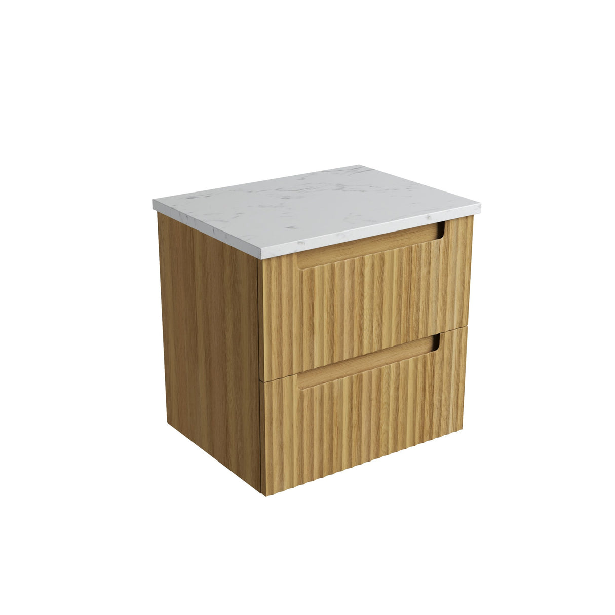 Lovina Tier 600mm Harvest Oak Wall Hung Vanity - Fluted