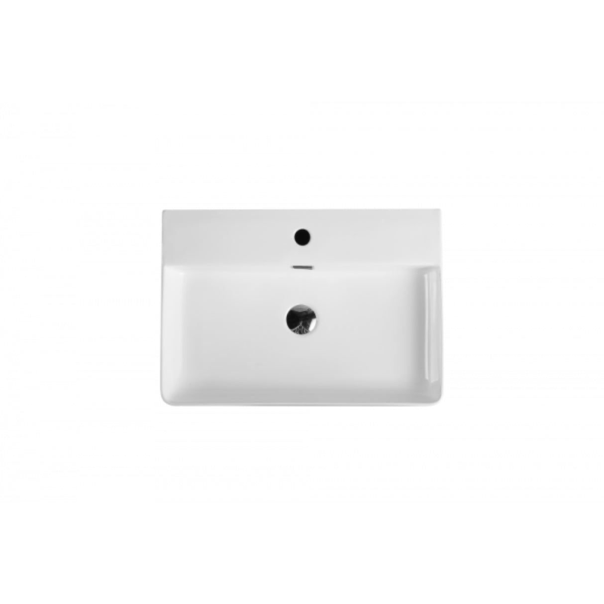 Top view of alex rectangle basin 600 mm with white background