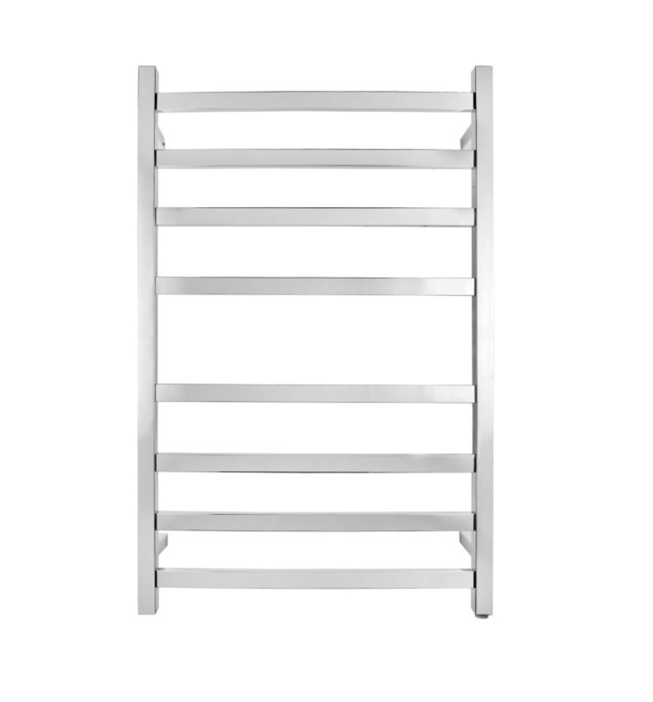 Square chrome heated towel rack 8 bars