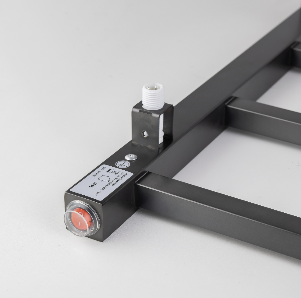 Square brushed gunmetal heated towel rack 4 bars on off switch