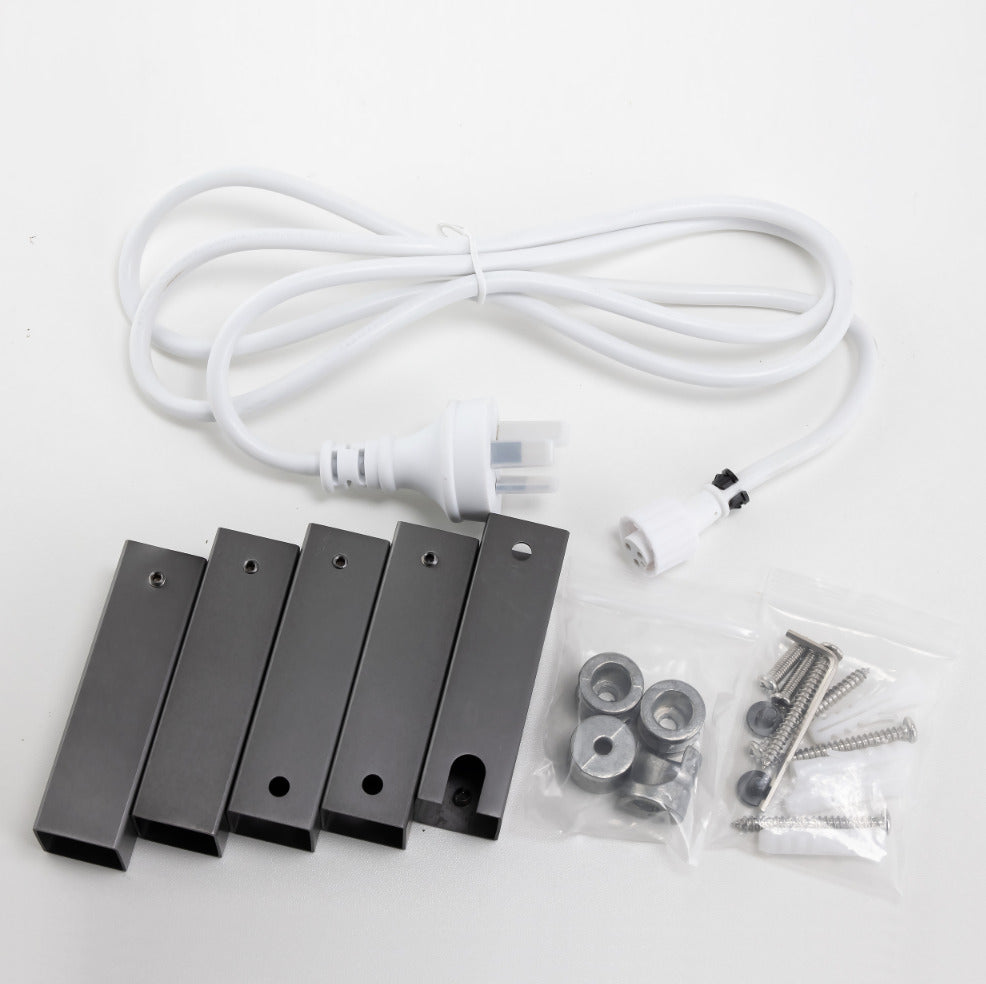 Square brushed gunmateal heated towel ack 6 bars cord bolts and nuts