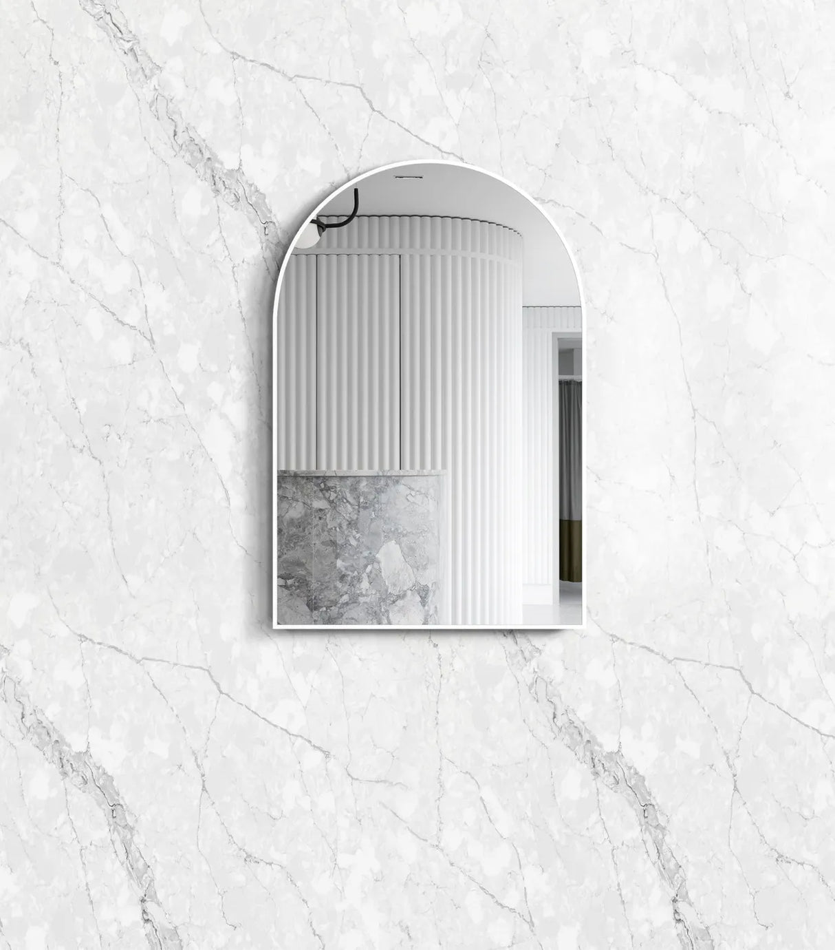 Archie 900x600mm Tuffi Mirror - White Frame