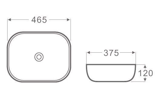 Artis 98 465x375x120 Oval Basin drawing details
