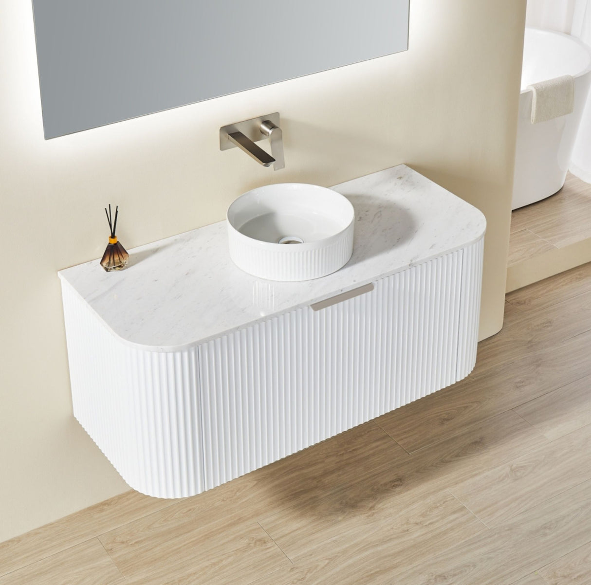 Avalon 1200mm Matte White Wall Hung Vanity