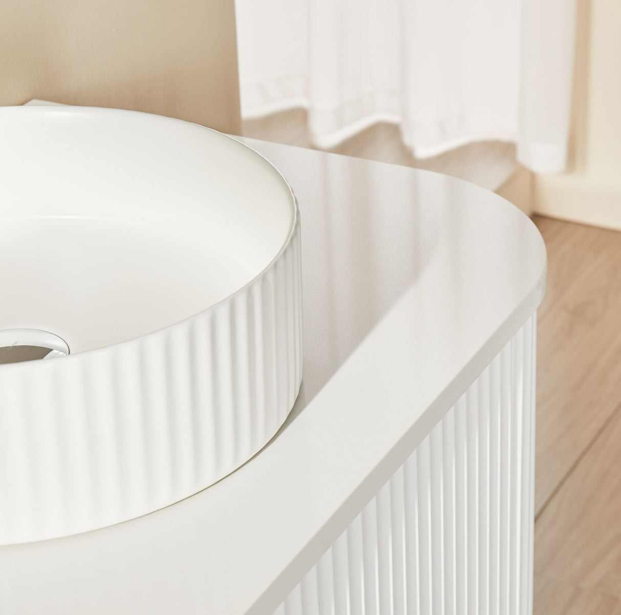 Edge of Avalon 1800mm Matte White Wall Hung Double Vanity