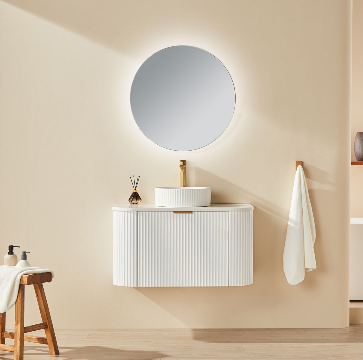 Avalon 600mm Matte White Wall Hung Vanity