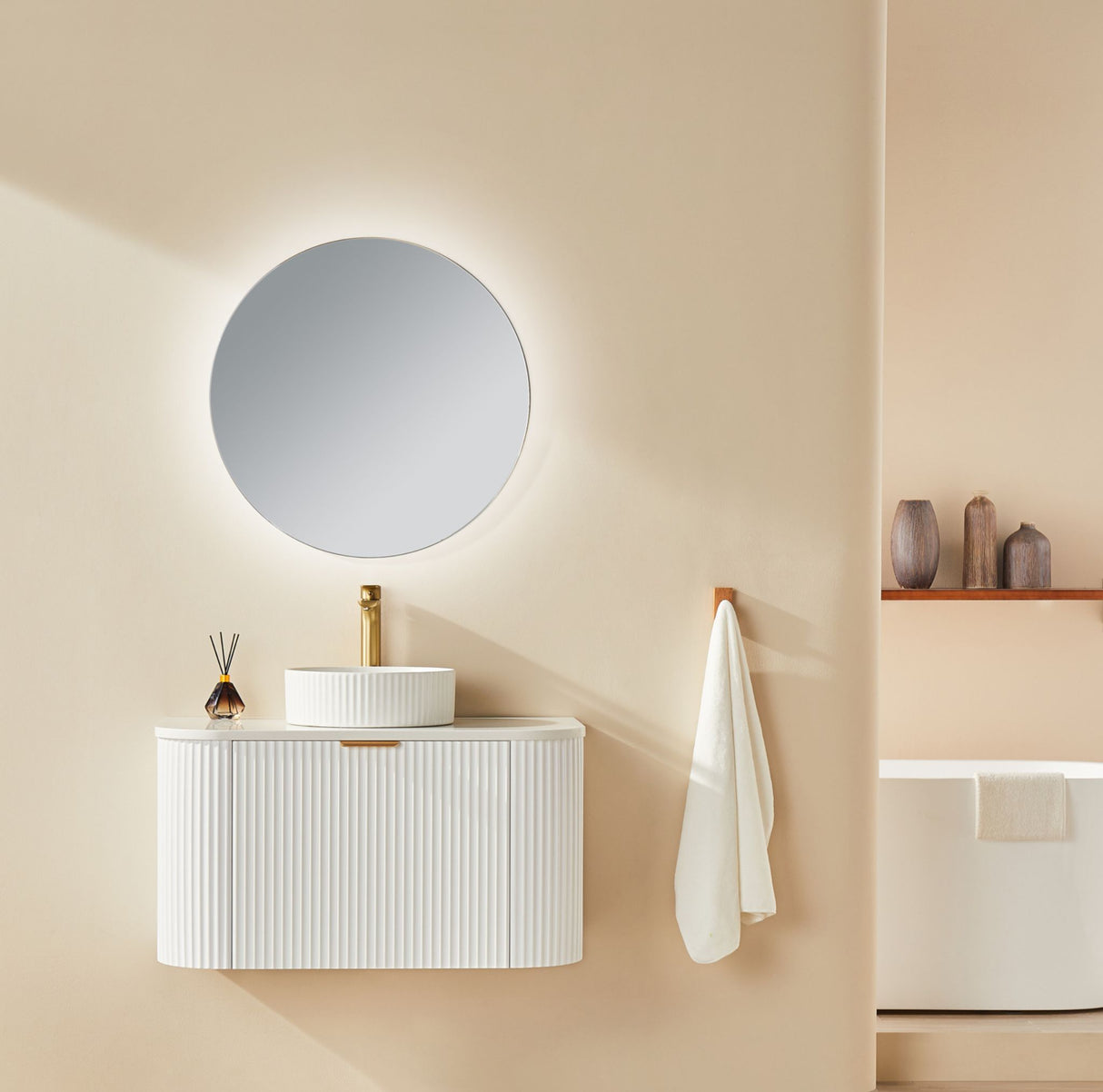 Avalon 750mm Matte White Wall Hung Vanity