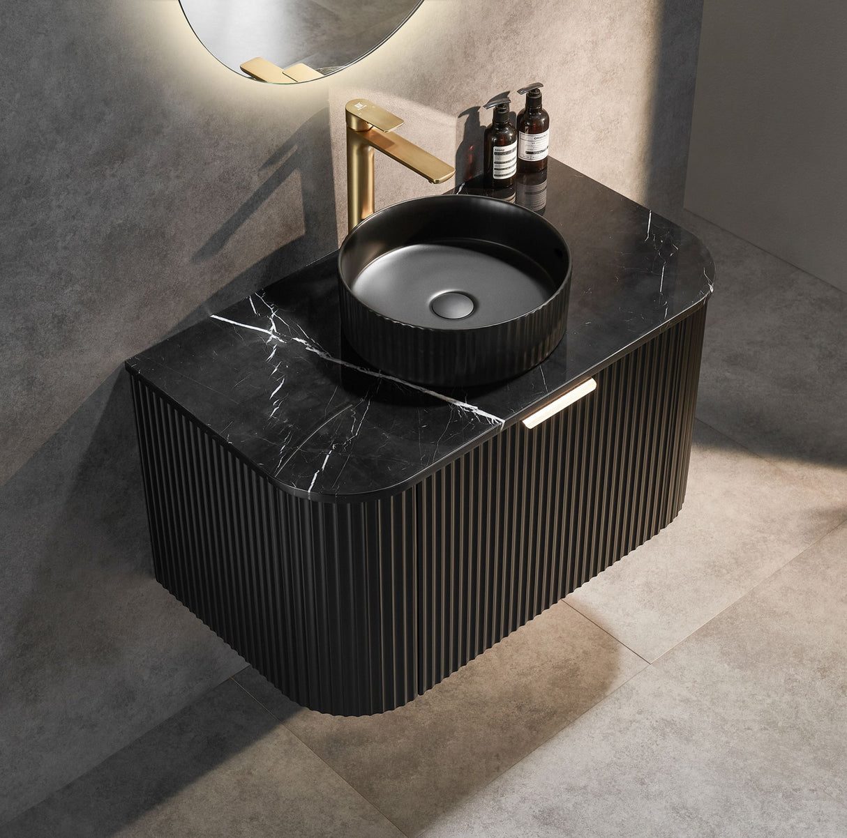Avalon 900mm Matte Black Wall Hung Vanity