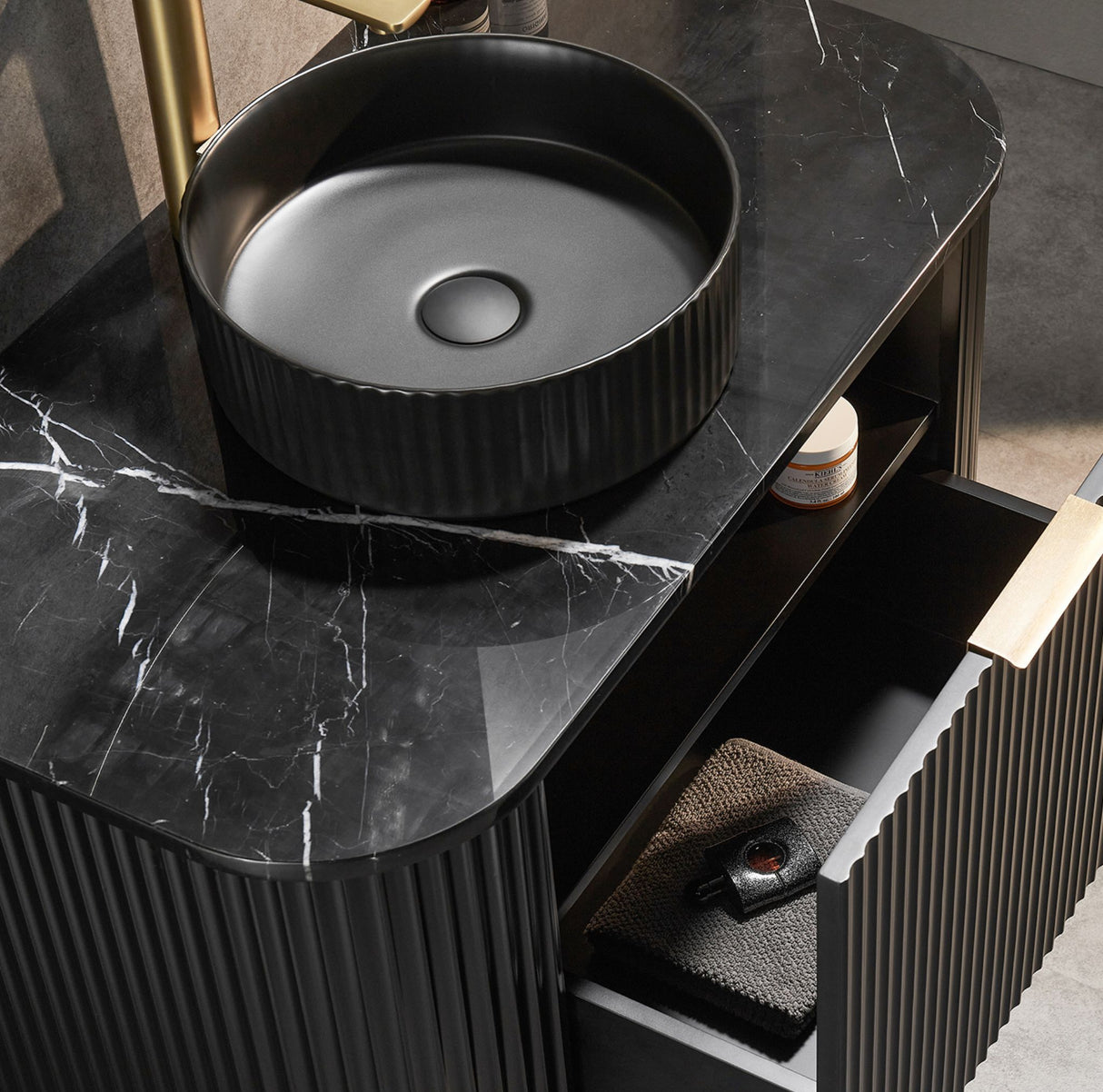 Avalon Wall Hung Vanity Matte black Top