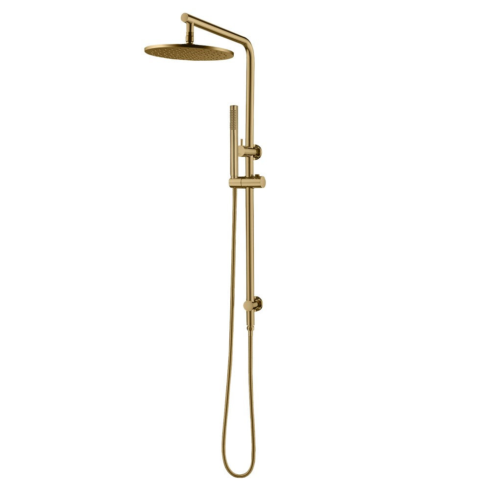 10" Brushed Brass round overhead shower