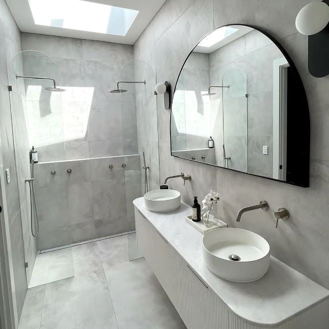 Bathroom with installed bondi Satin White Vanity 1000mm