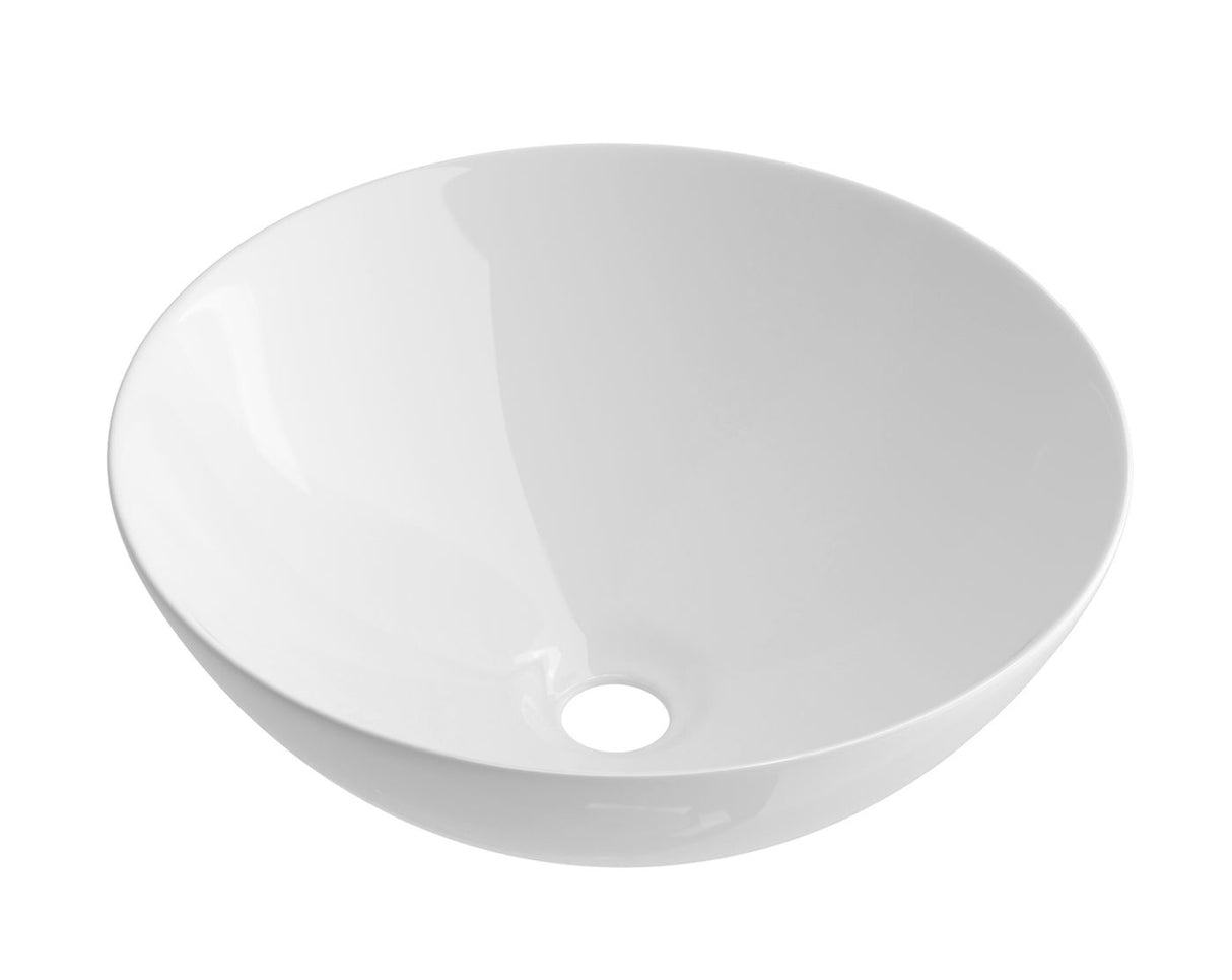 Bondi 400x400x135 Basin glossy white top view