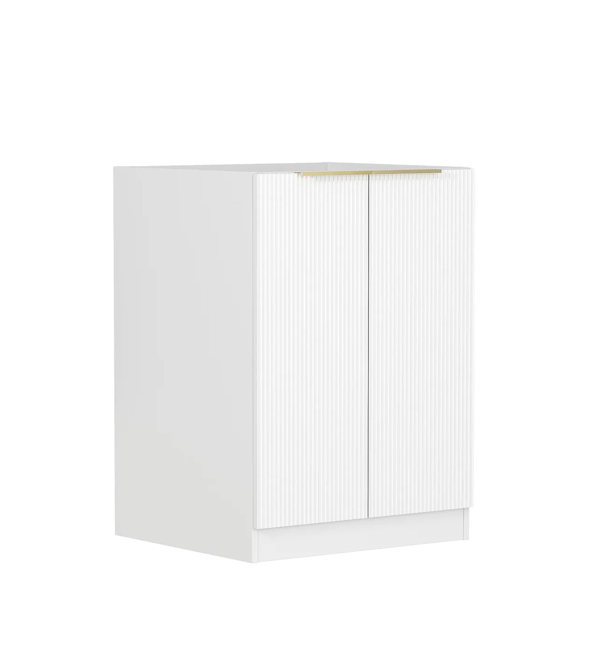 Bondi Laundry 630 Fluted White Base Cabinet side