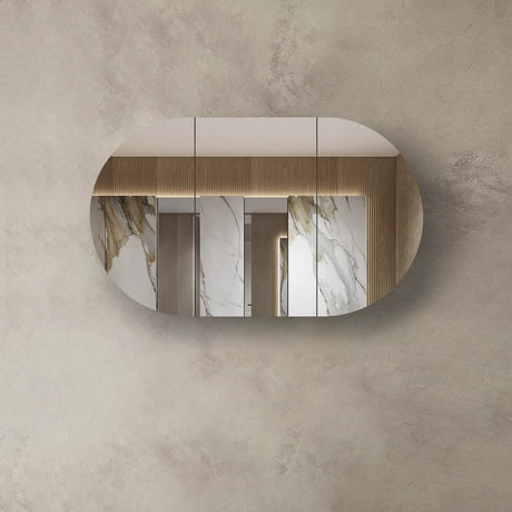 Bondi Natural Oak Shaving Cabinet - 1200 x 750mm front view