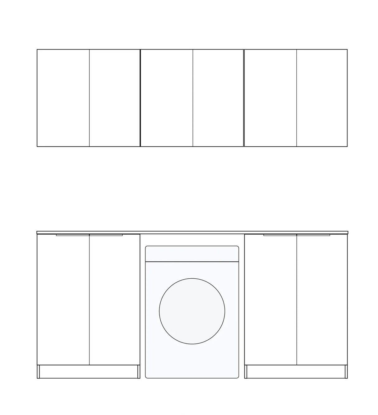 Bondi White Laundry Kit 1960x600x2100 Layout