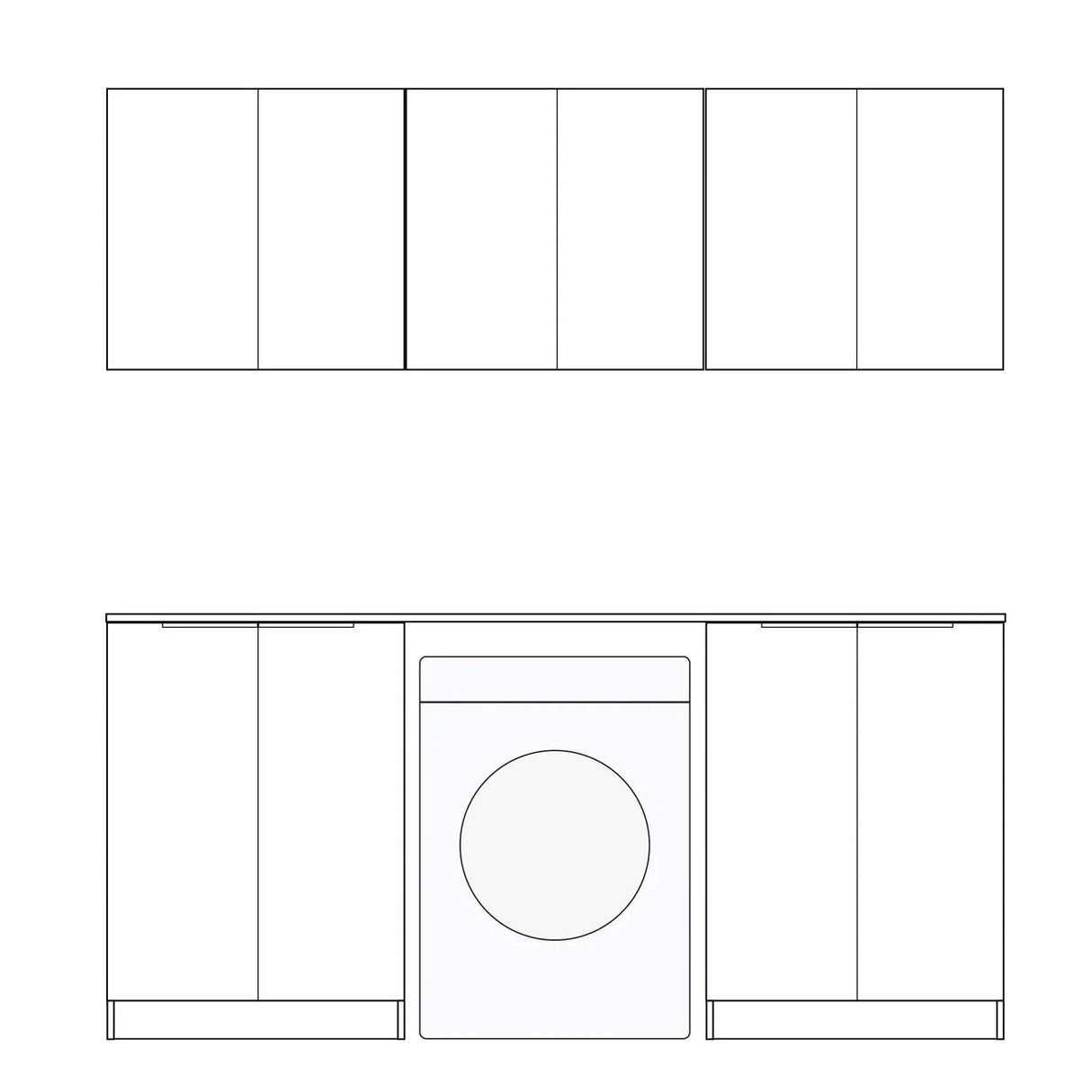 Bondi White Laundry Kit 1960x600x2100 Layout