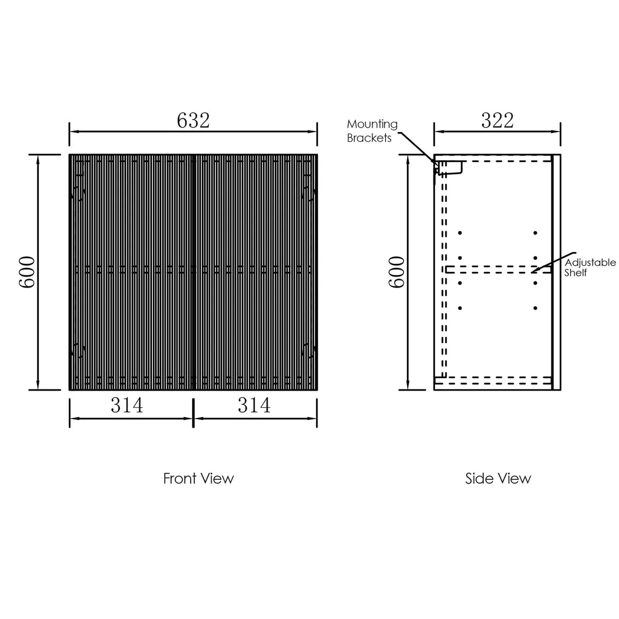Bondi White Laundry Kit 1960x600x2100 drawing