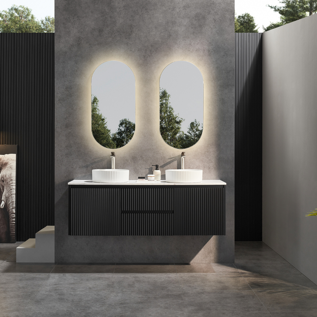 Brindabella Wall Hung Vanity 1500mm installed on the concrete wall