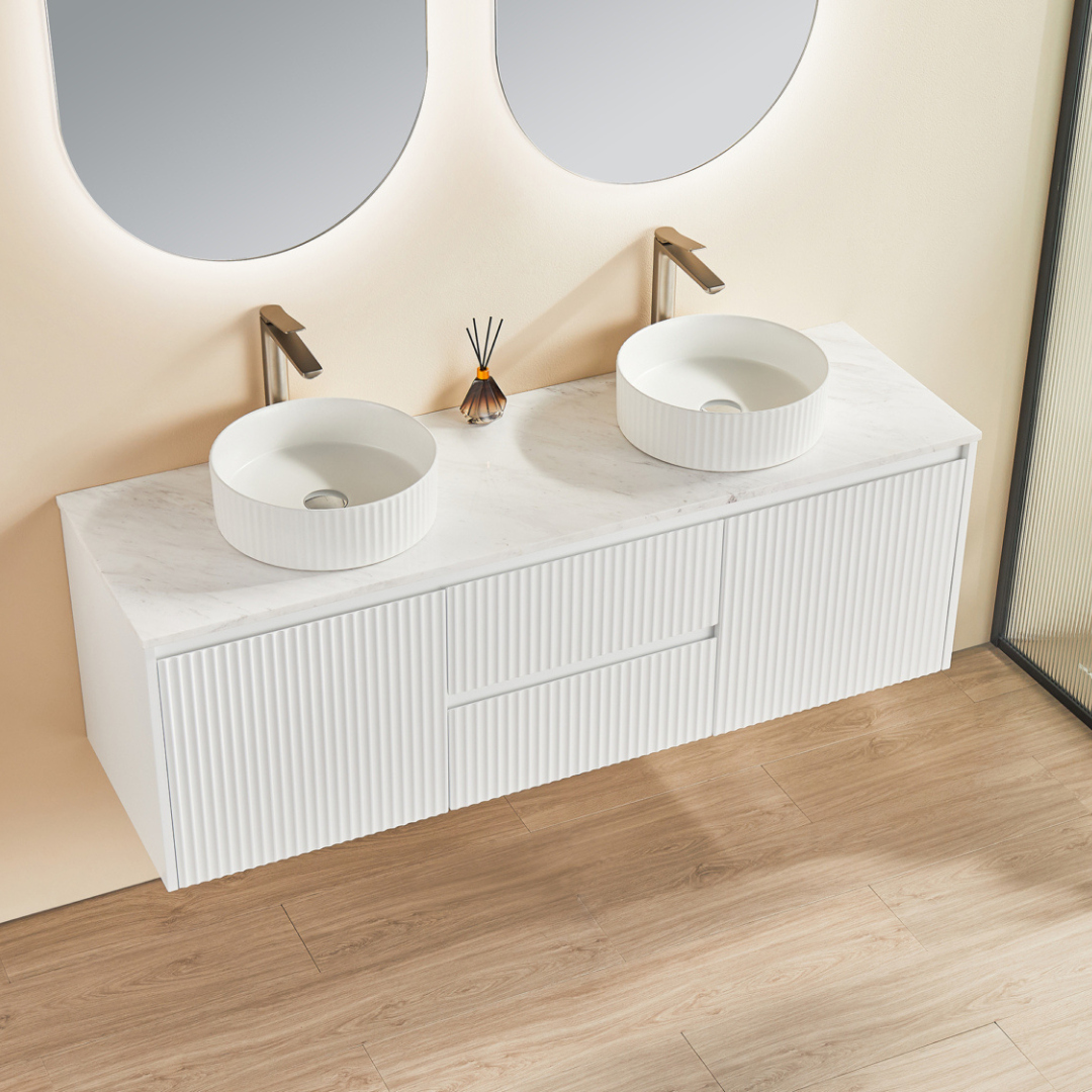 Brindabella 1500mm Wall Hung Vanity Centre Drawer - Fluted