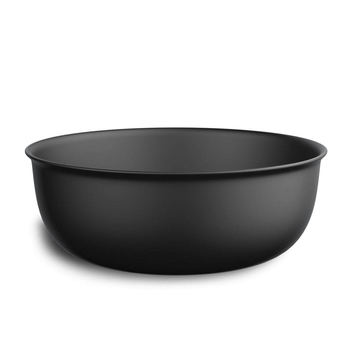 Bronte Round 360x360x130 Basin front view matte black