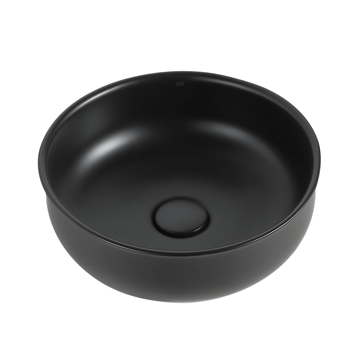 Bronte Round 360x360x130 Basin top view matte black
