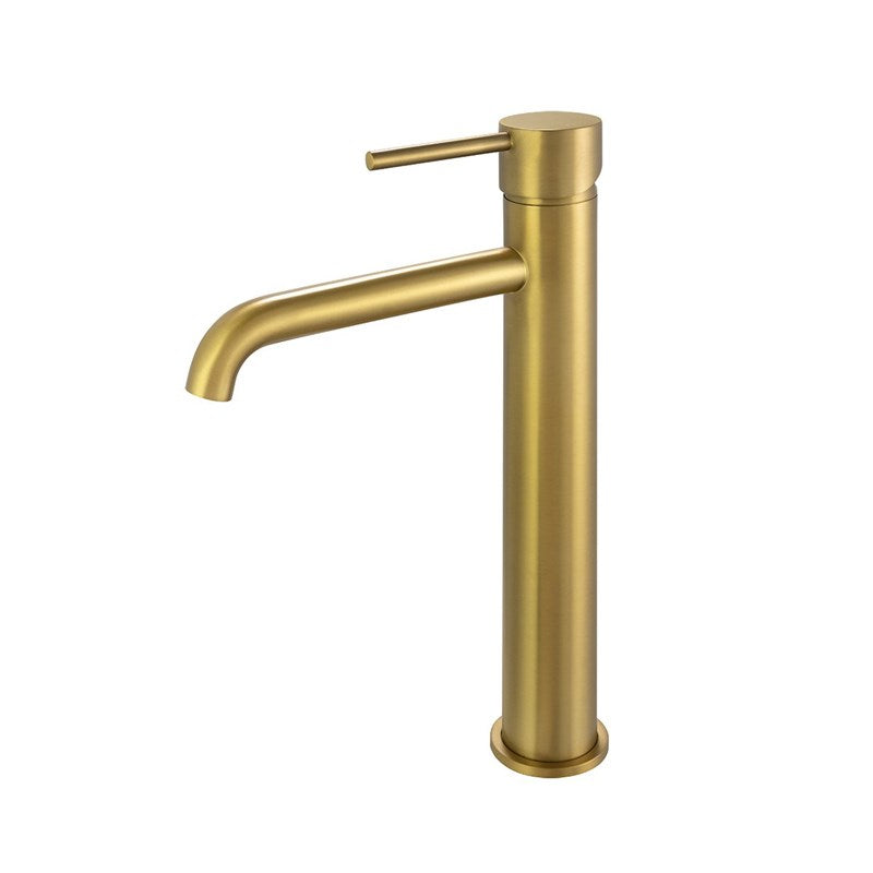 Brushed Brass Basin Mixer side