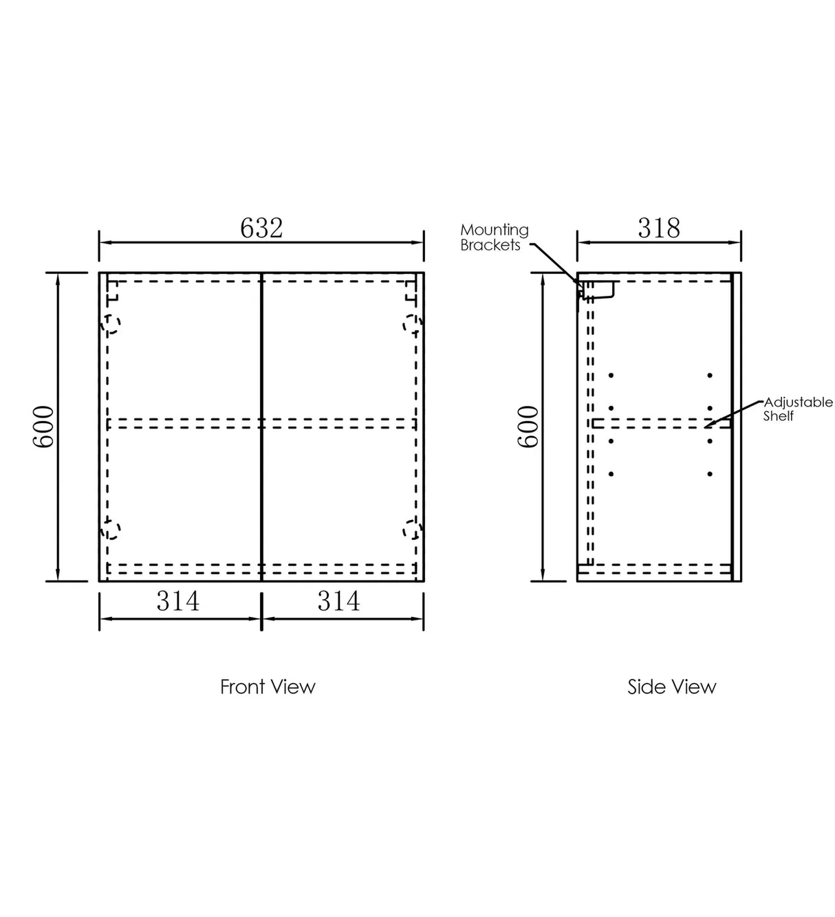 Byron Black Oak Laundry Kit 1305x600x2100 drawing