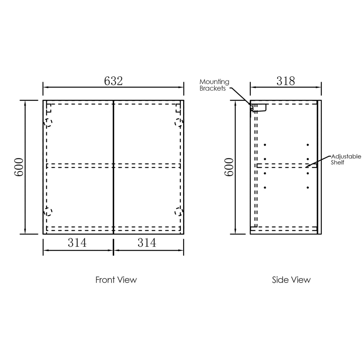 Byron Black Oak Laundry Kit 1305x600x2100 drawing