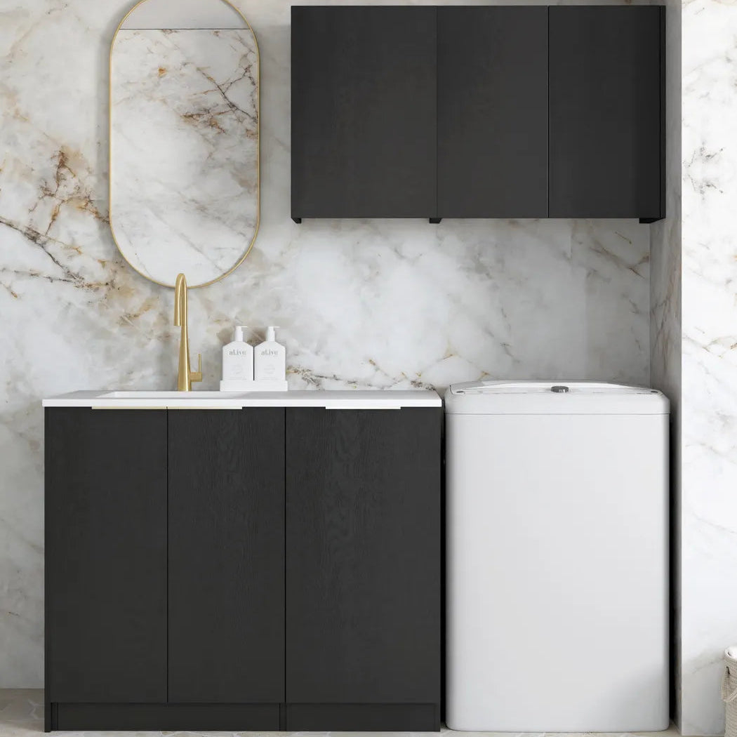 Byron Black Oak Laundry Kit 1715x600x2100