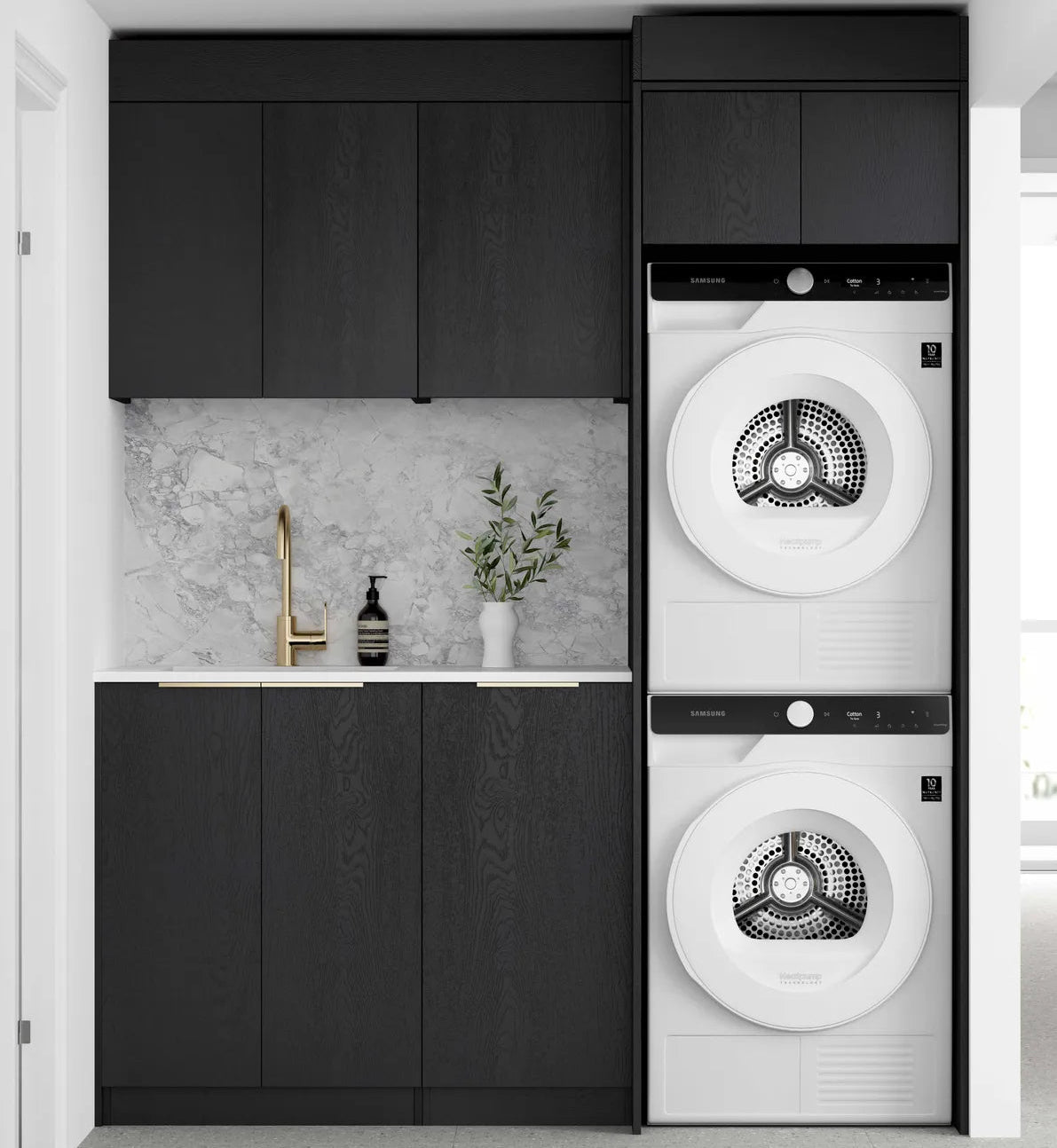 Byron Black Oak Laundry Kit 1715x600x2100