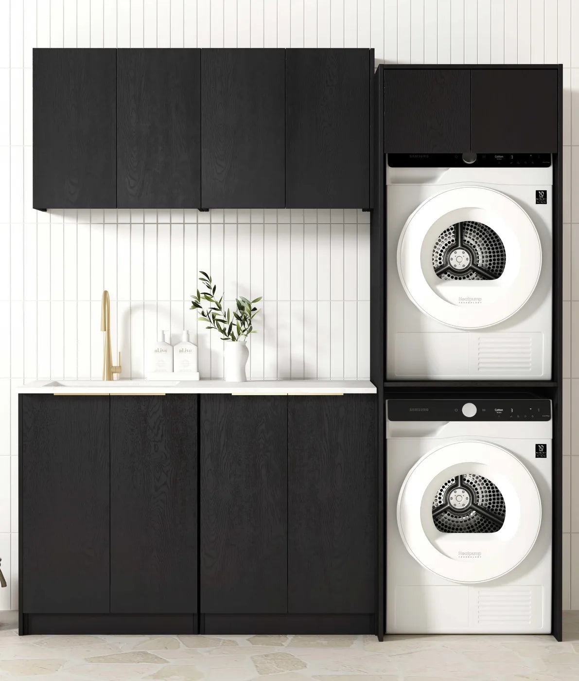 Byron Black Oak Laundry Kit 1960x600x2100