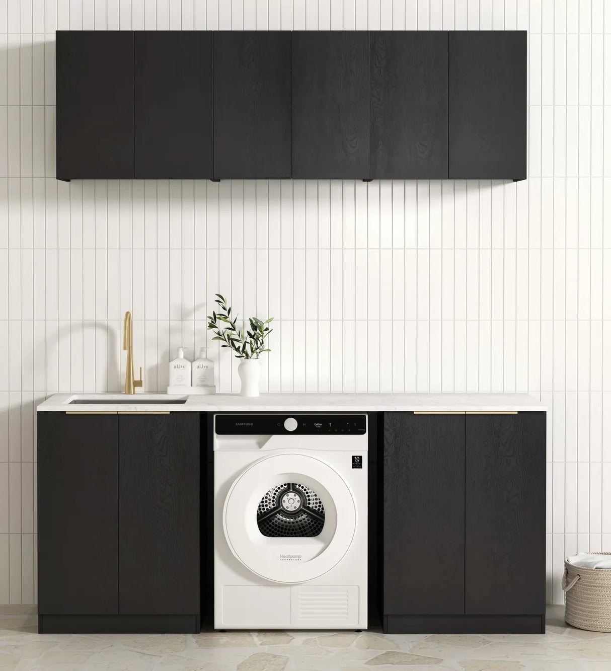 Byron Black Oak Laundry Kit 1960x600x2100