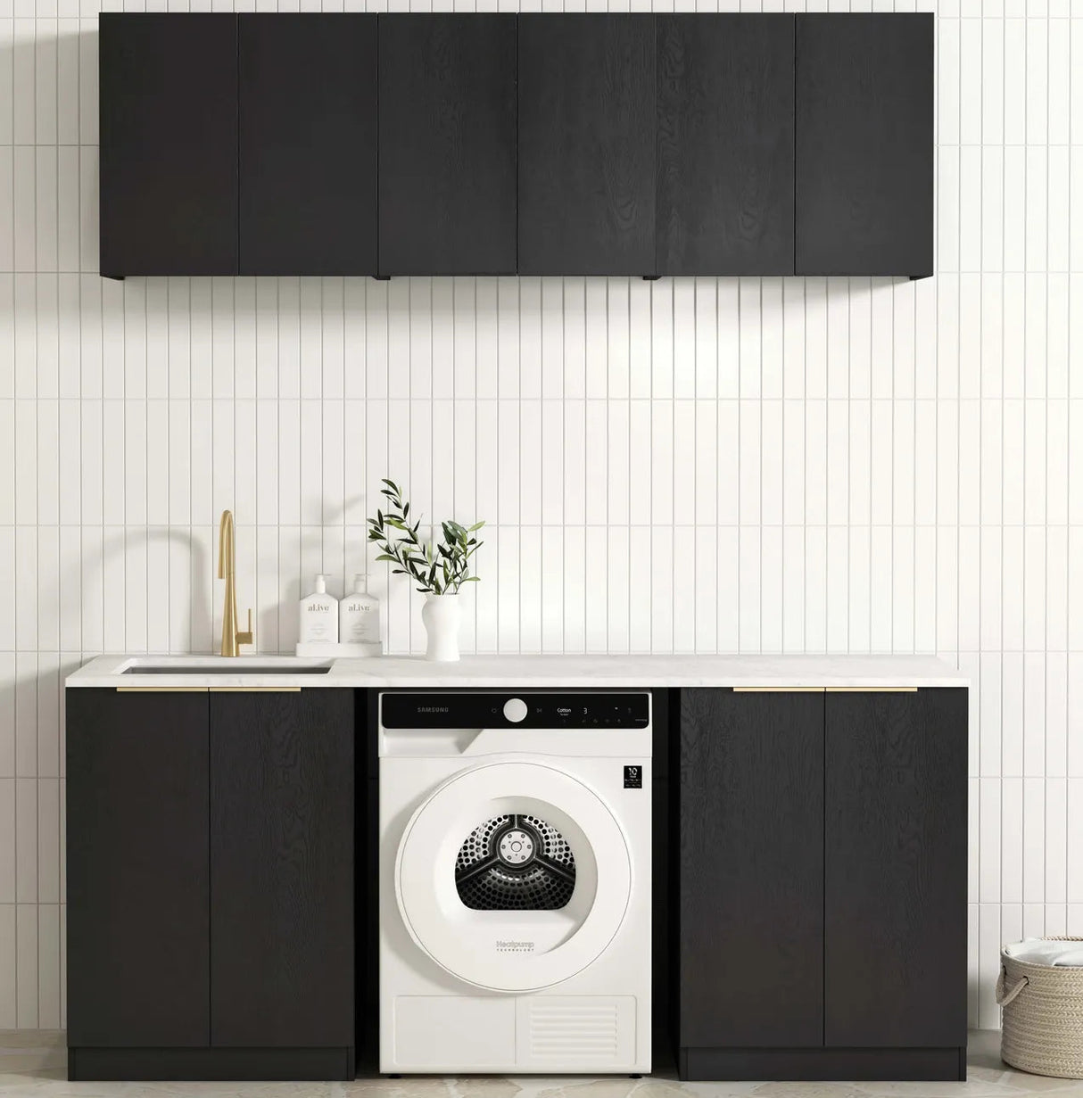 Byron Black Oak Laundry Kit 1960x600x2100
