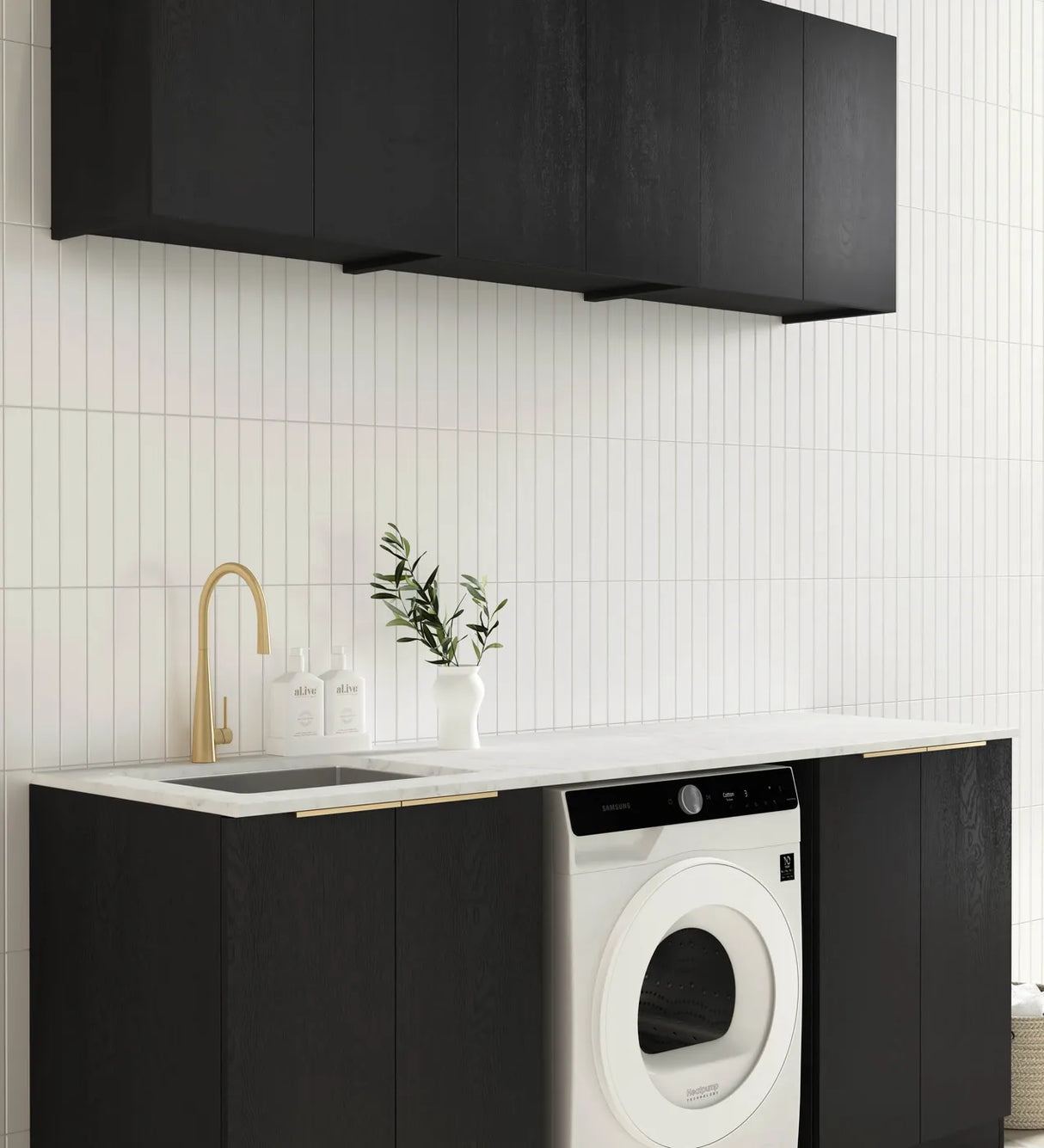 Byron Black Oak Laundry Kit 1960x600x2100