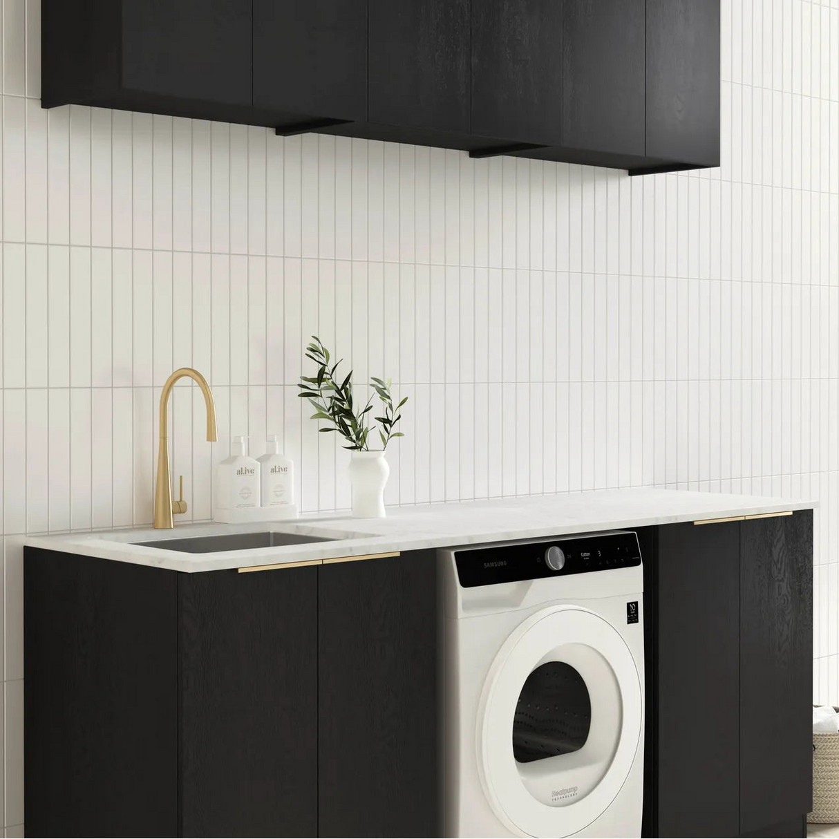 Byron Black Oak Laundry Kit 1960x600x2100