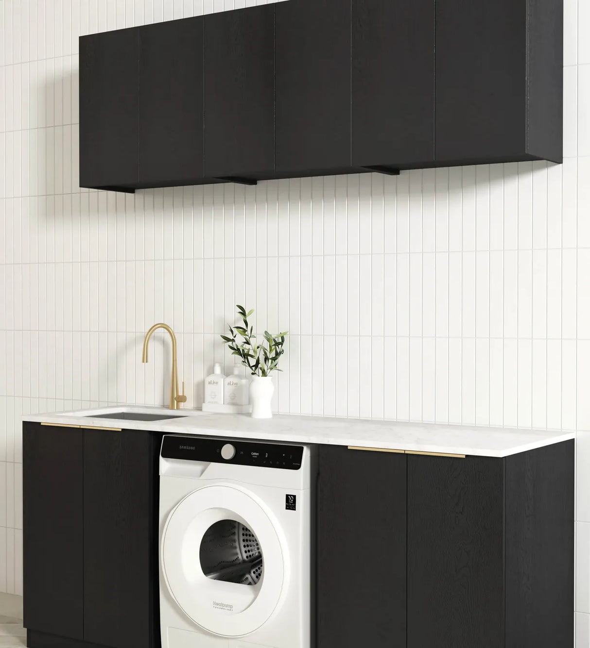 Byron Black Oak Laundry Kit 1960x600x2100