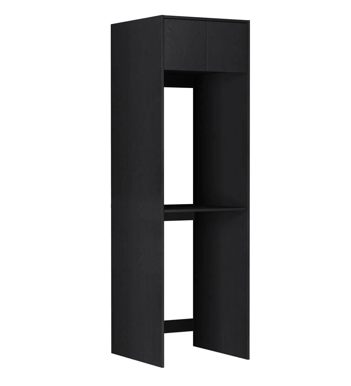 Byron Laundry 2100 Black Oak Tall Washing Machine Cabinet side view