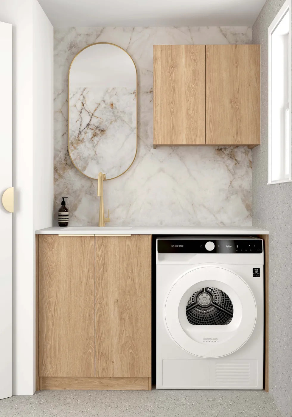 Byron Natural Oak Laundry Kit 1305x600x2100