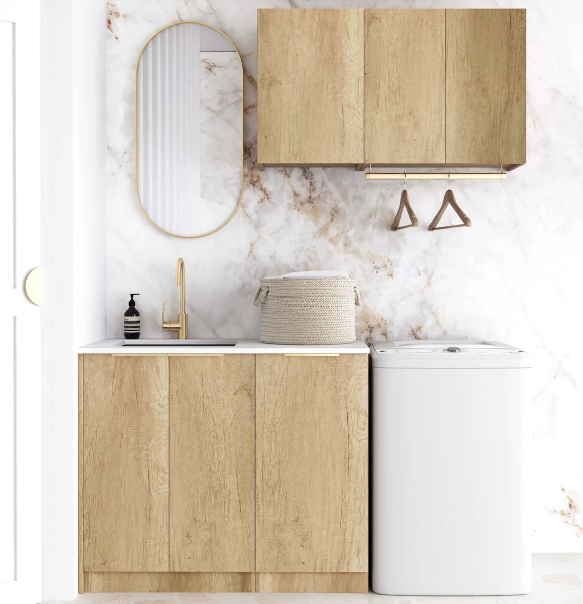 Byron Natural Oak Laundry Kit 1715x600x2100