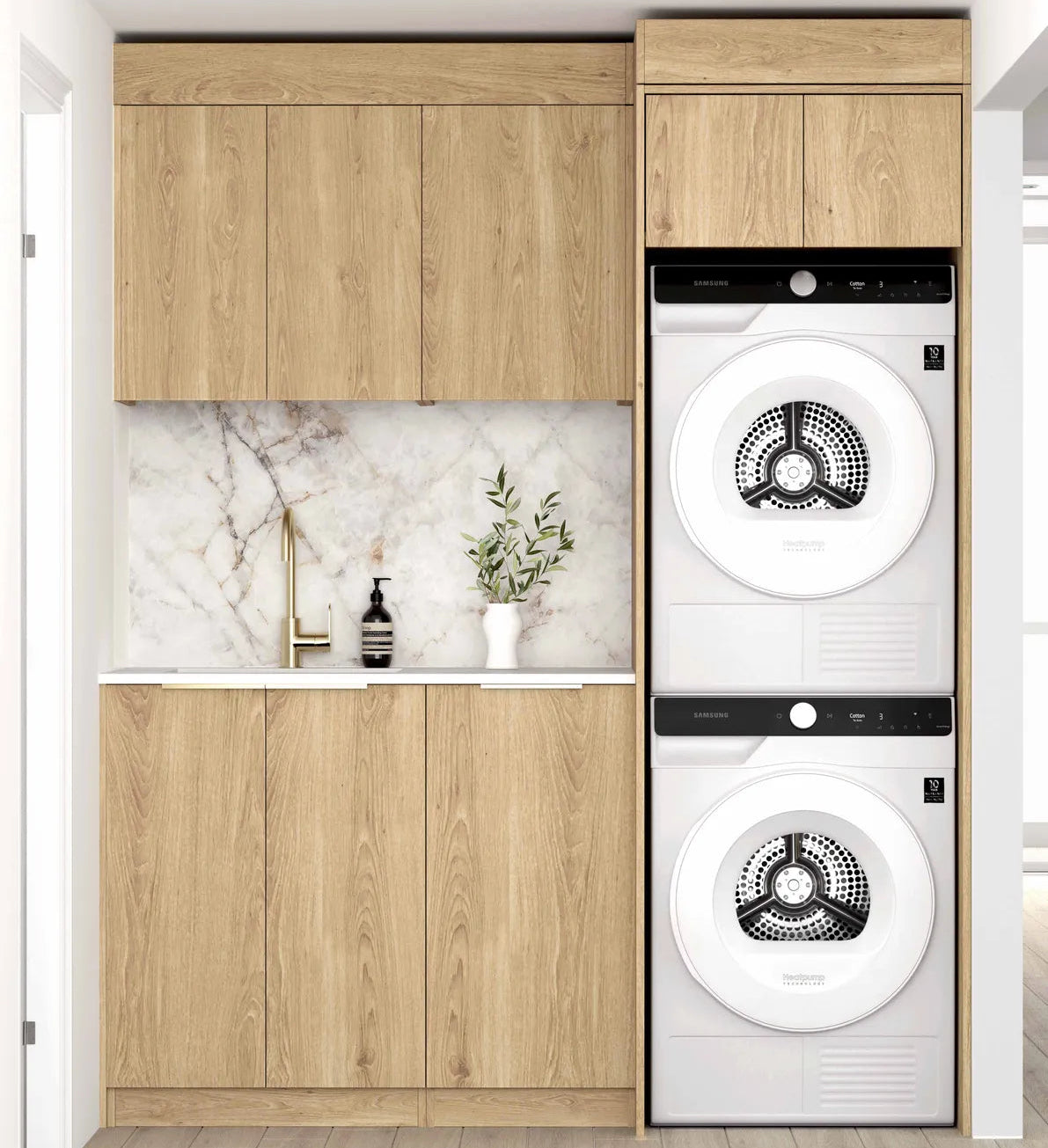Byron Natural Oak Laundry Kit 1715x600x2100