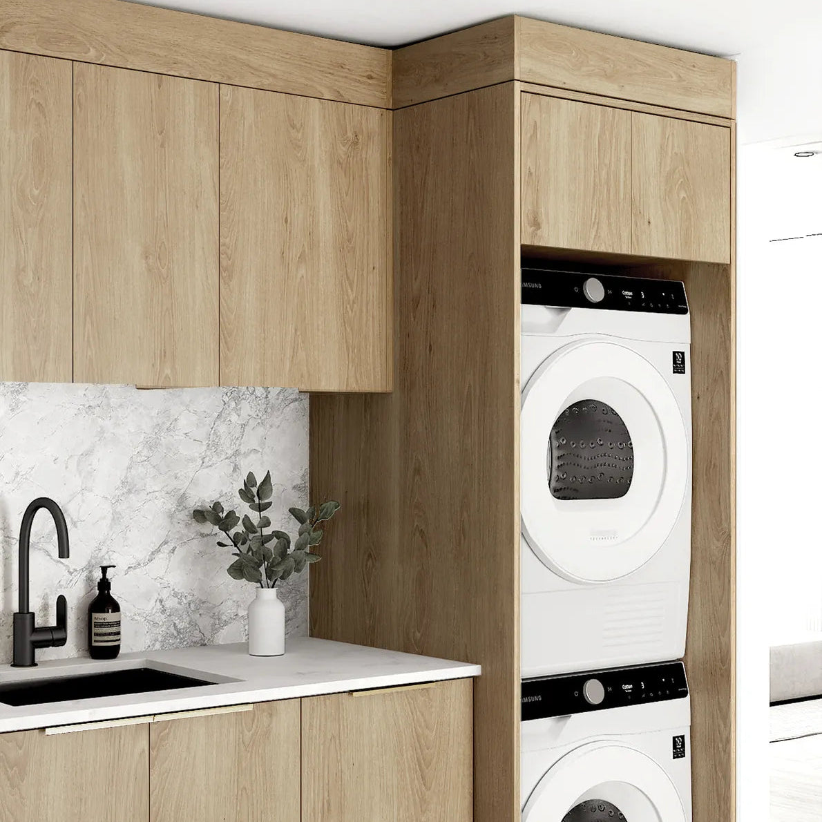 Byron Natural Oak Laundry Kit 1715x600x2100