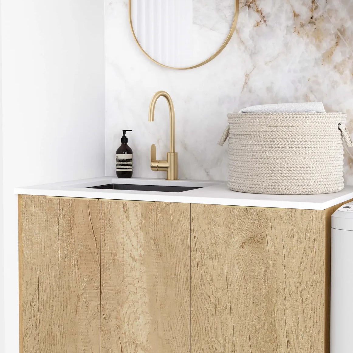 Byron Natural Oak Laundry Kit 1715x600x2100