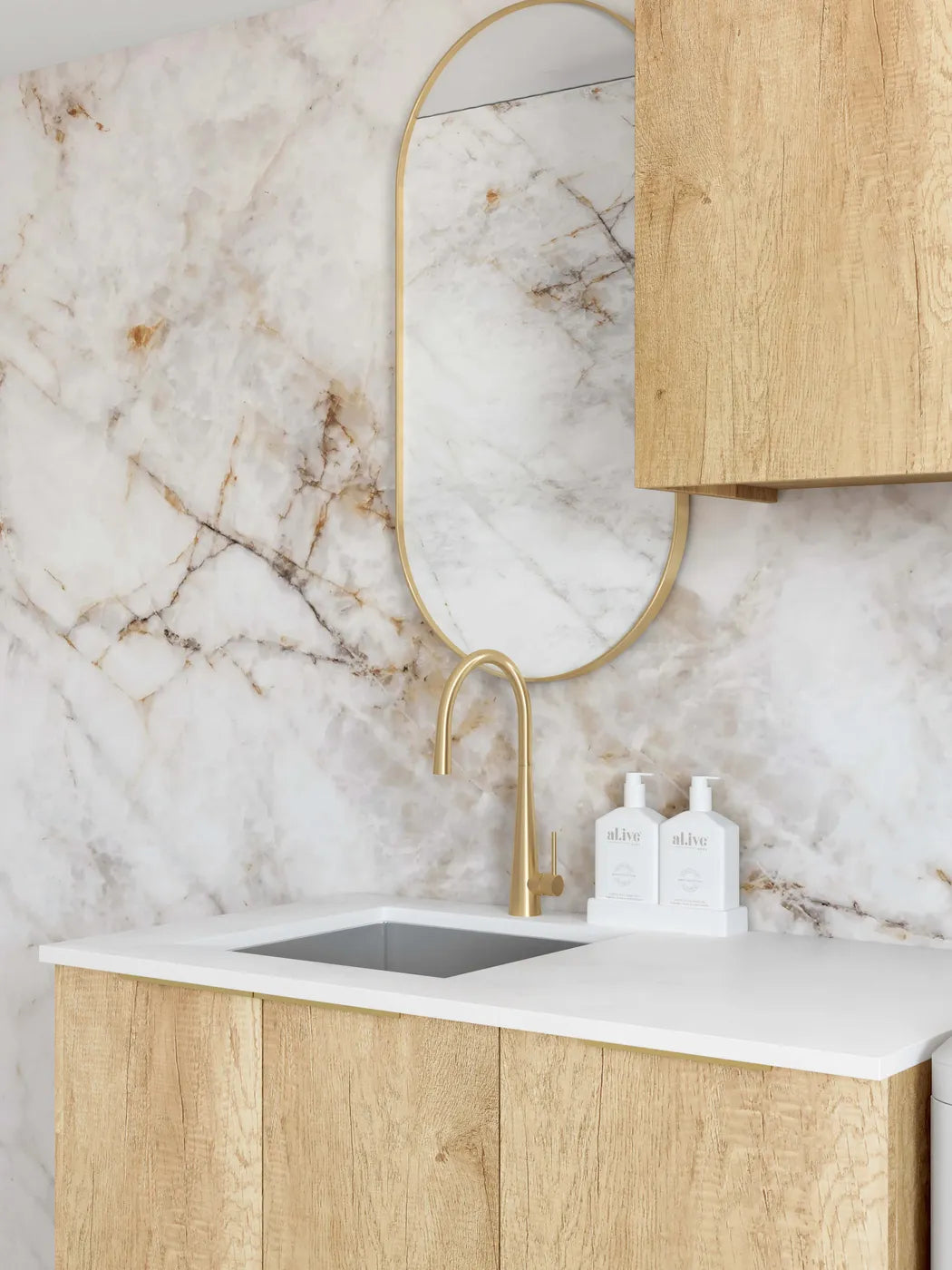 Byron Natural Oak Laundry Kit 1715x600x2100