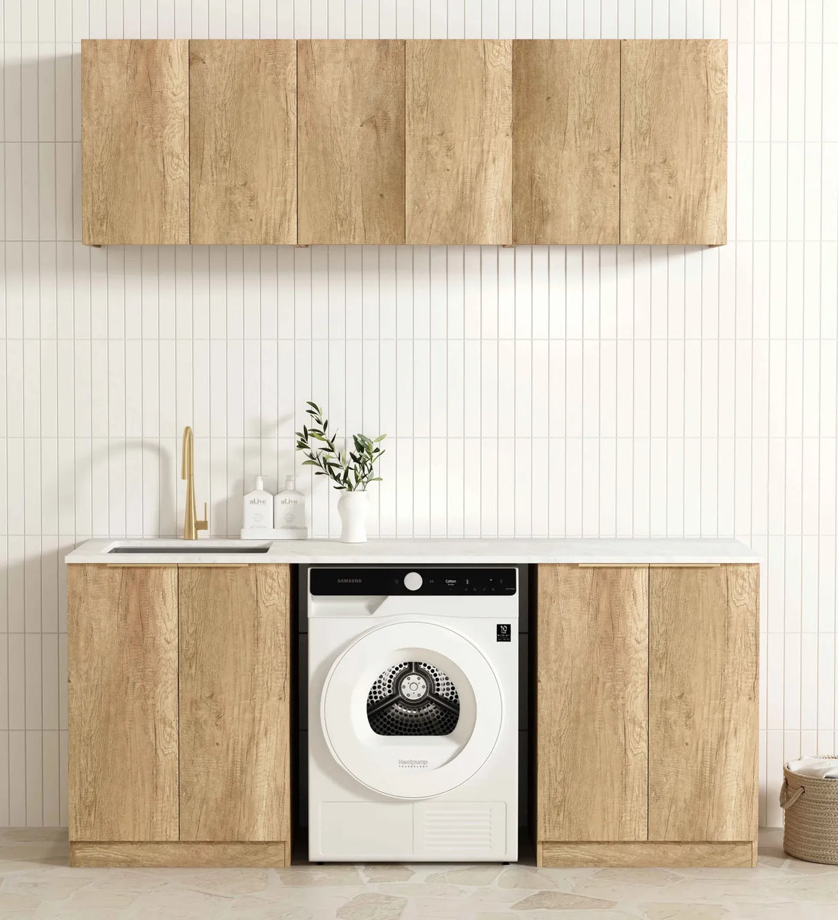 Byron Natural Oak Laundry Kit 1960x600x2100