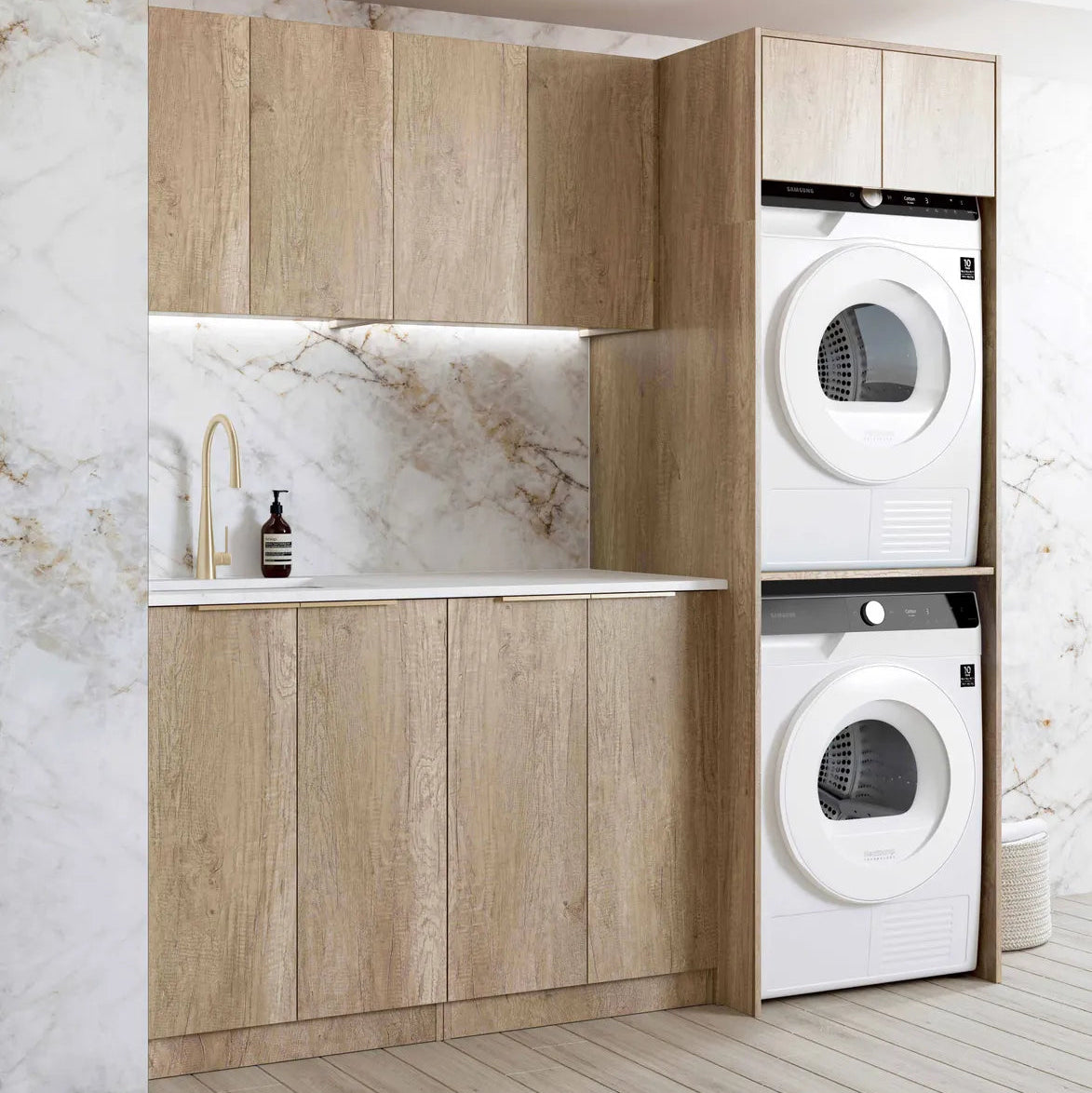 Byron Natural Oak Laundry Kit 1960x600x2100