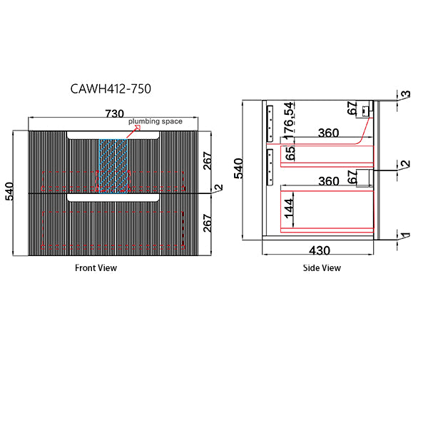 Verona Mark II 750mm Matte White Wall Hung Vanity - Fluted
