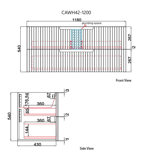 Tuscana 1200mm Oak Wall Hung Vanity - Fluted