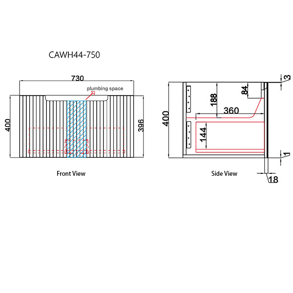 Technical drawing of a radiator with dimensions labeled