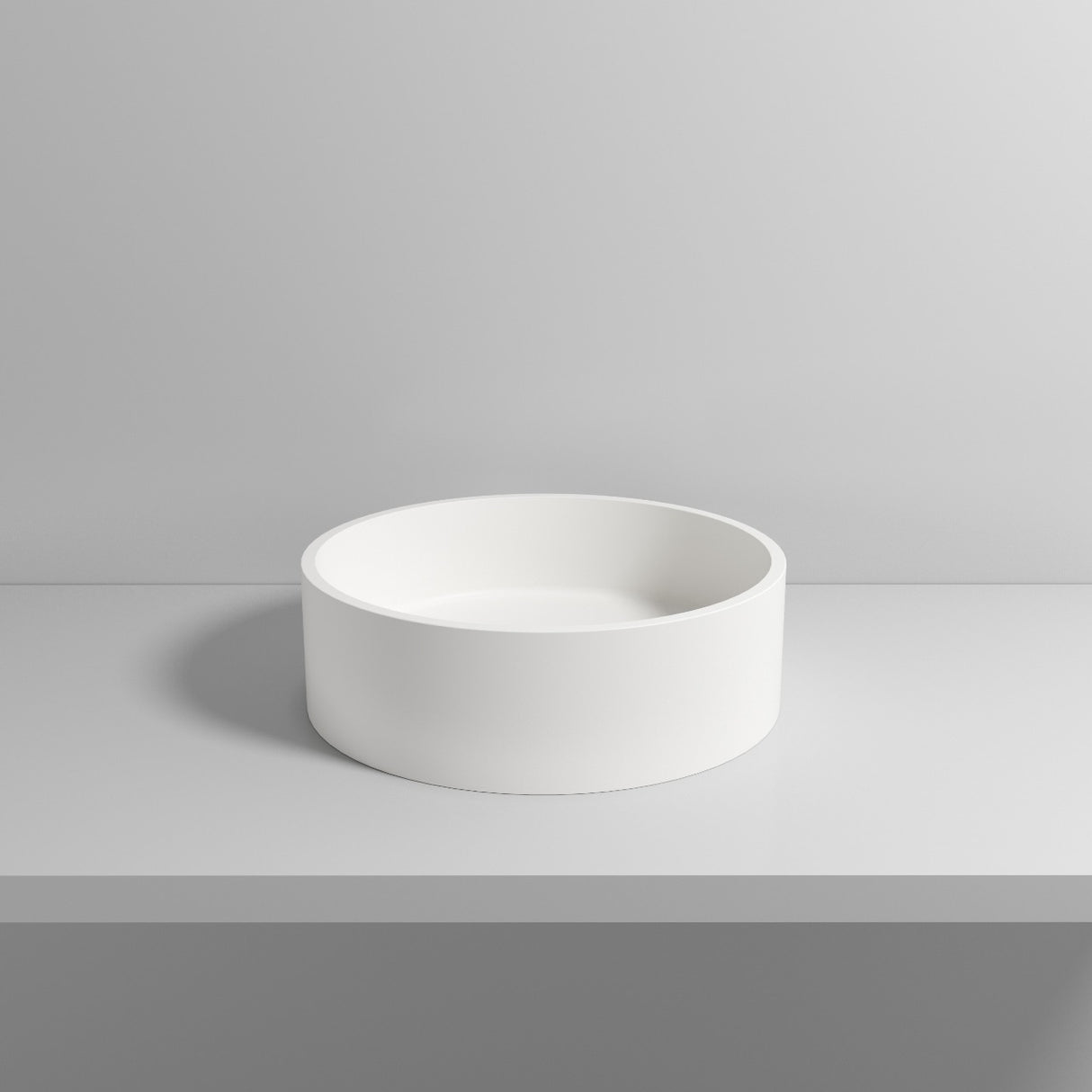 Dover Round Concrete Basin - Matte White front view